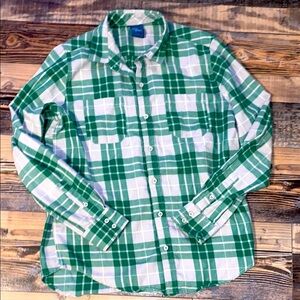 Harry Potter Slytherin plaid flannel button down shirt size small